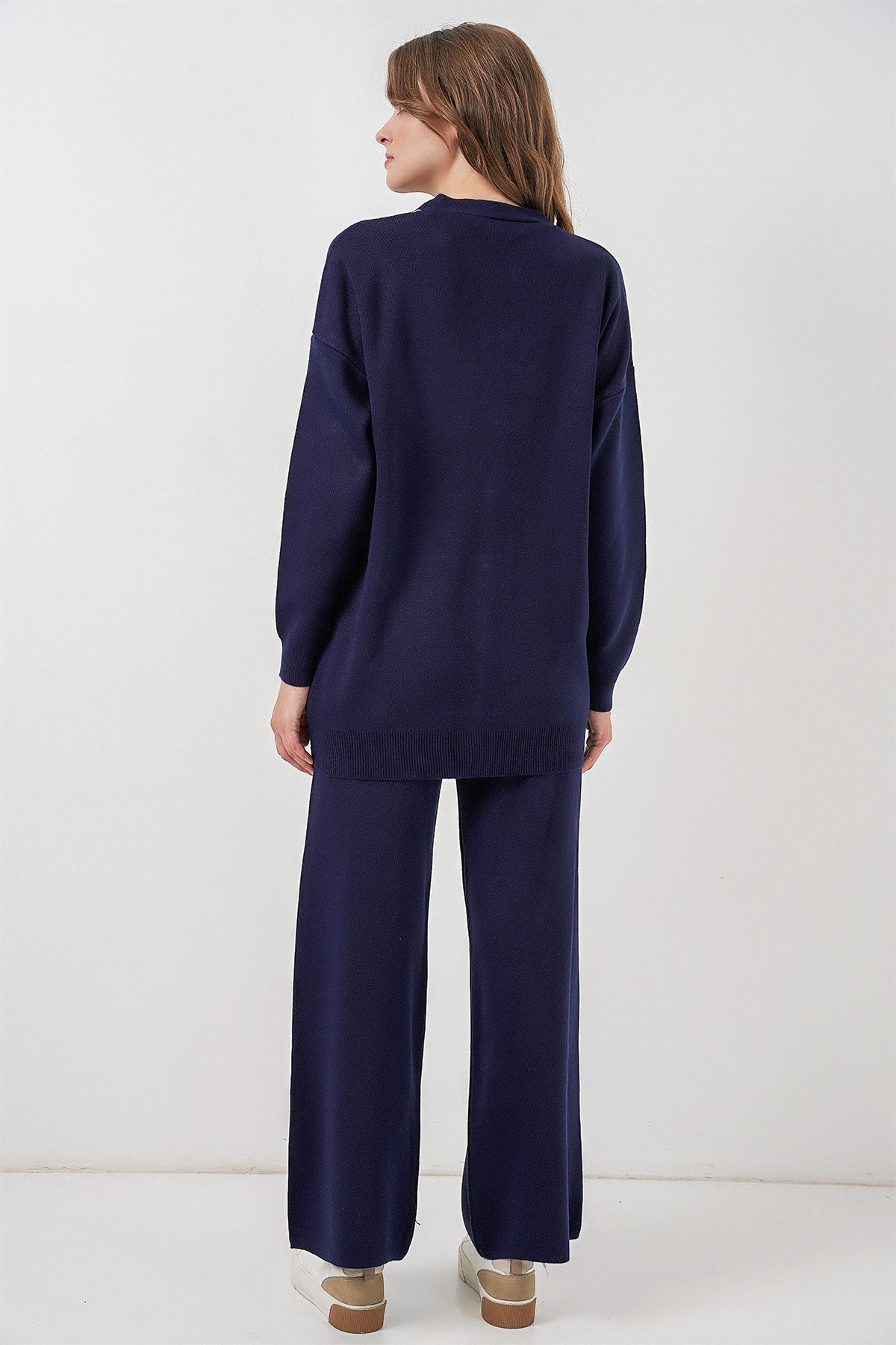Kadın Hırka Pantolon Triko İkili Takım 15956 - Lacivert