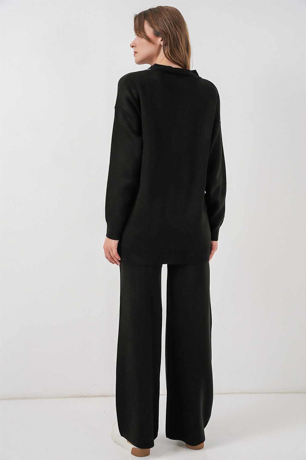 Kadın Hırka Pantolon Triko İkili Takım 15956 - Siyah