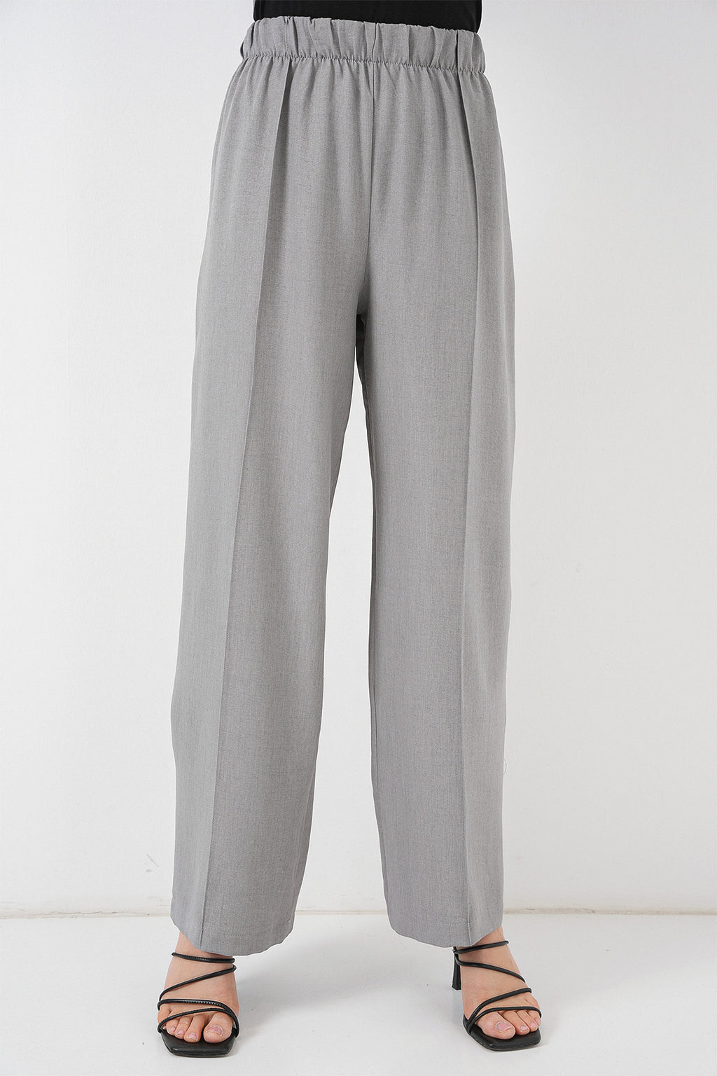 Kadın Keten Kimono İkili Takım 6727 - Gri