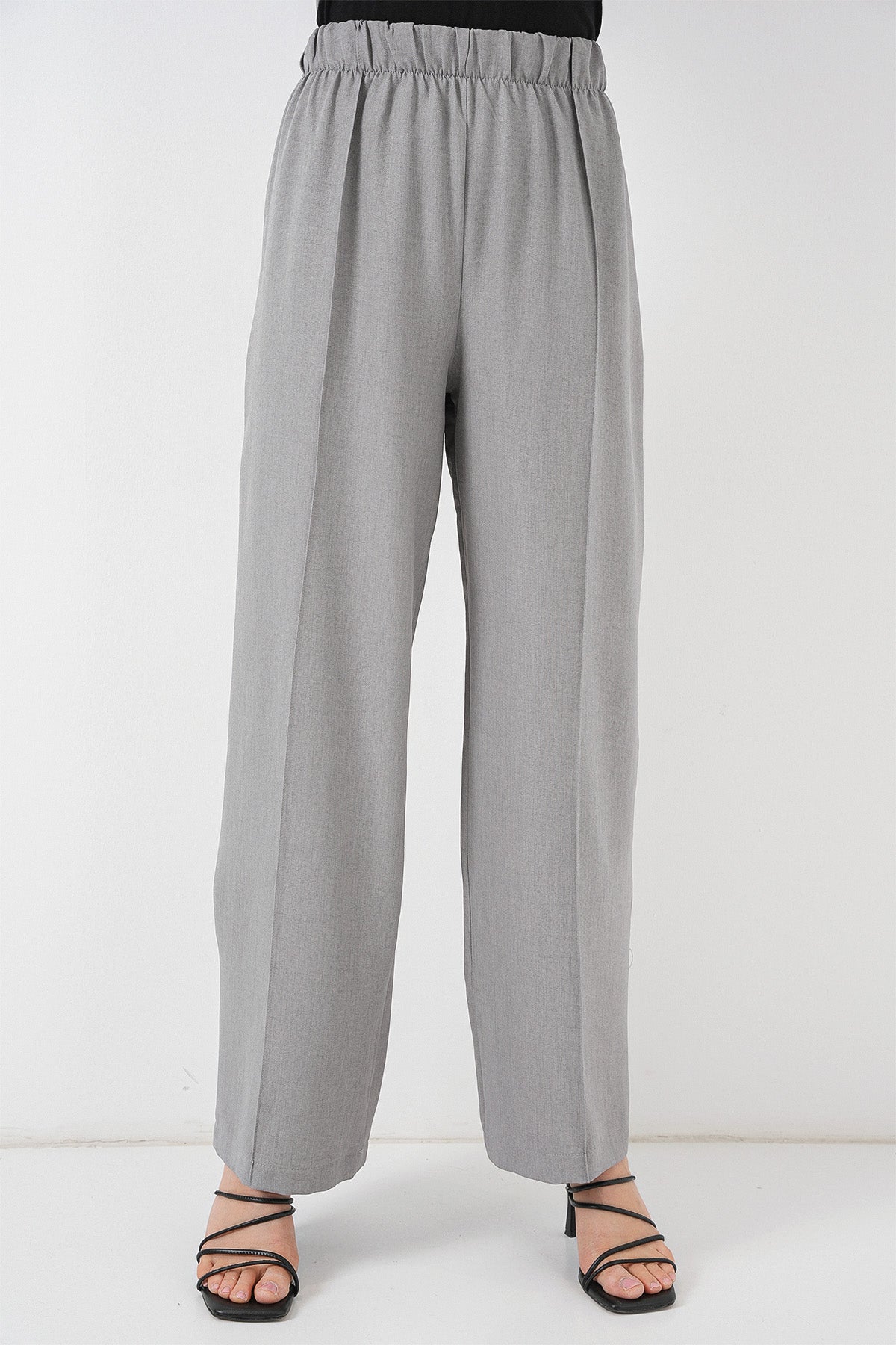 Kadın Keten Kimono İkili Takım 6727 - Gri