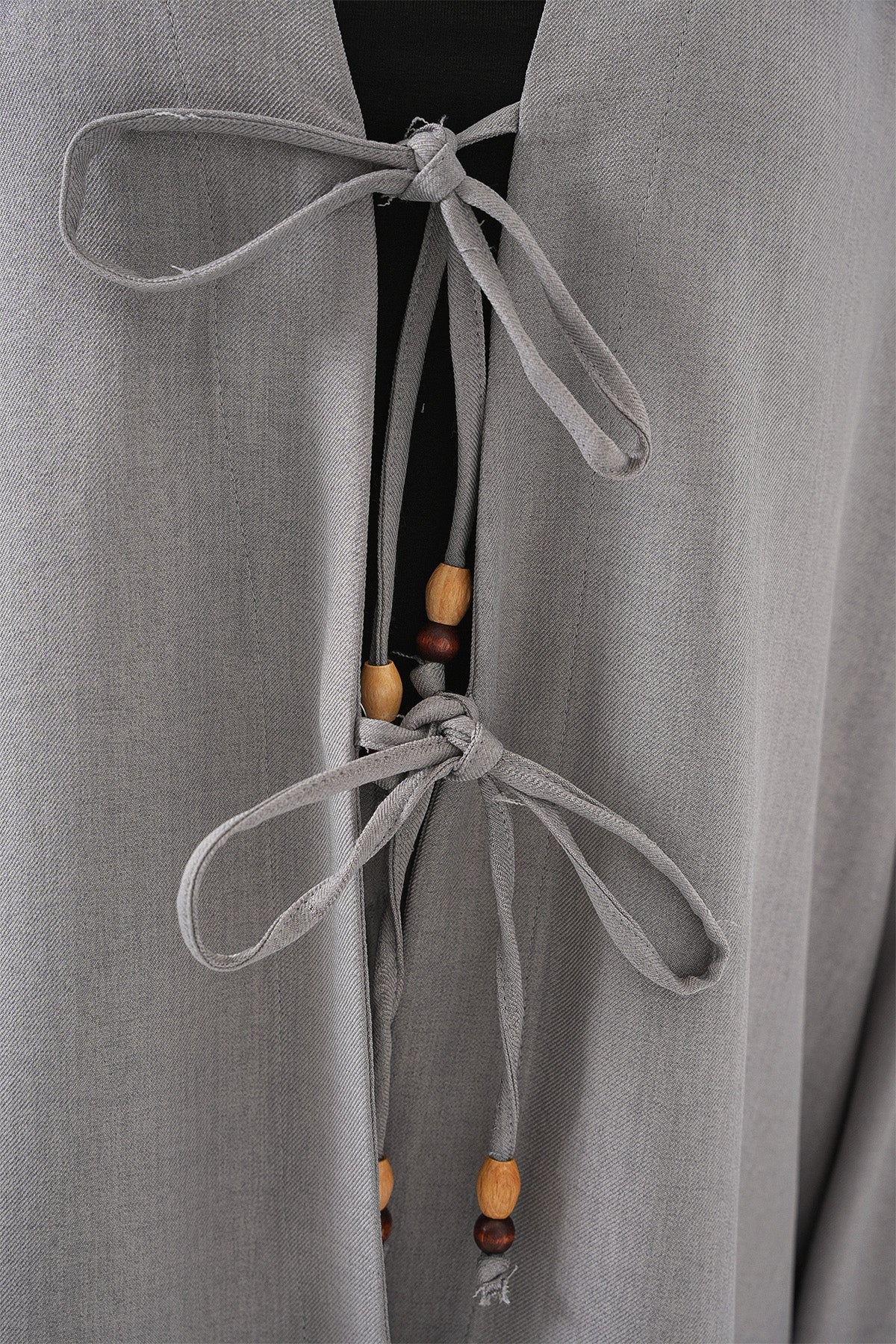 Kadın Keten Kimono İkili Takım 6727 - Gri