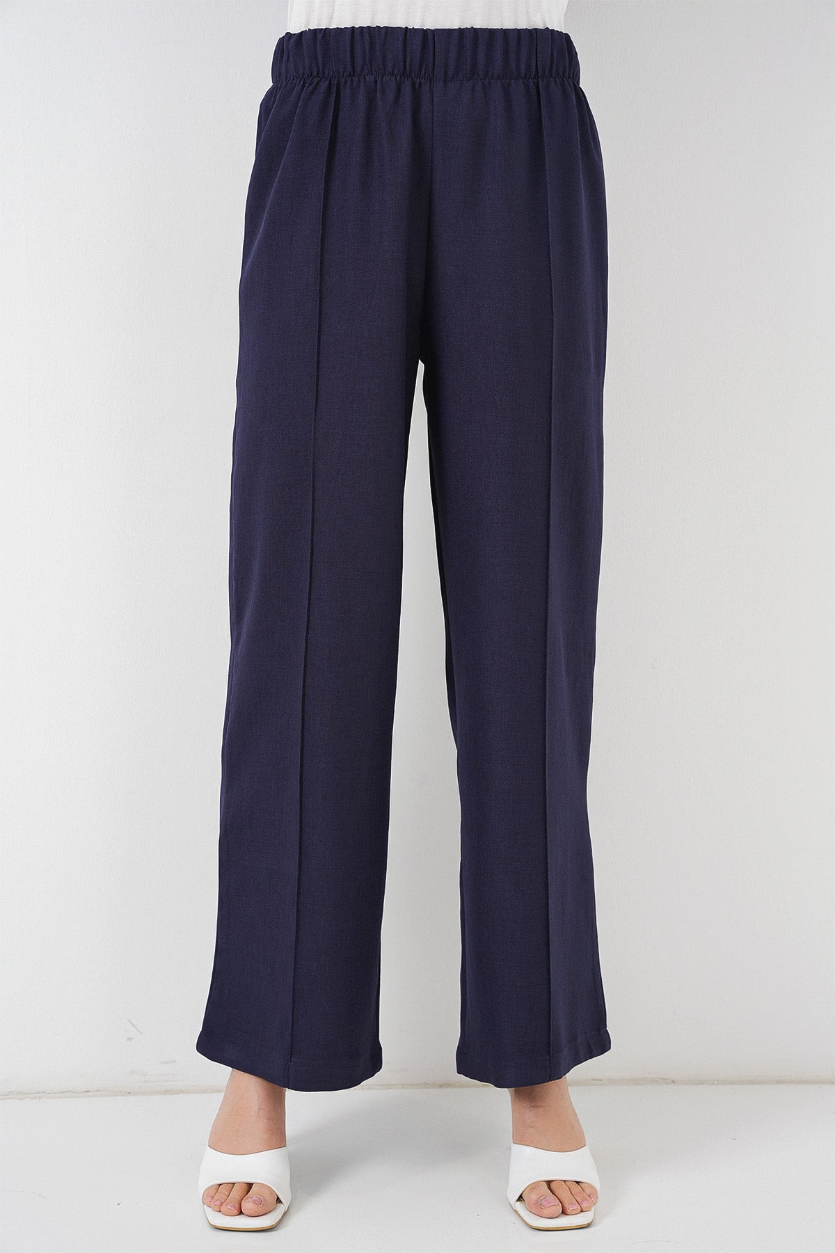 Kadın Keten Kimono İkili Takım 6727 - Lacivert