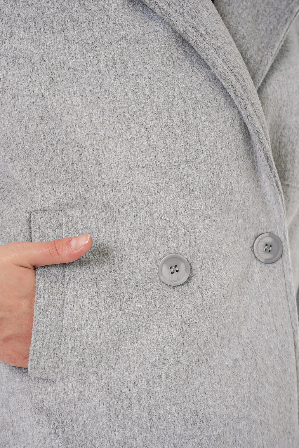 Kadın Kısa Kaşe Ceket 0725 - A.Gri