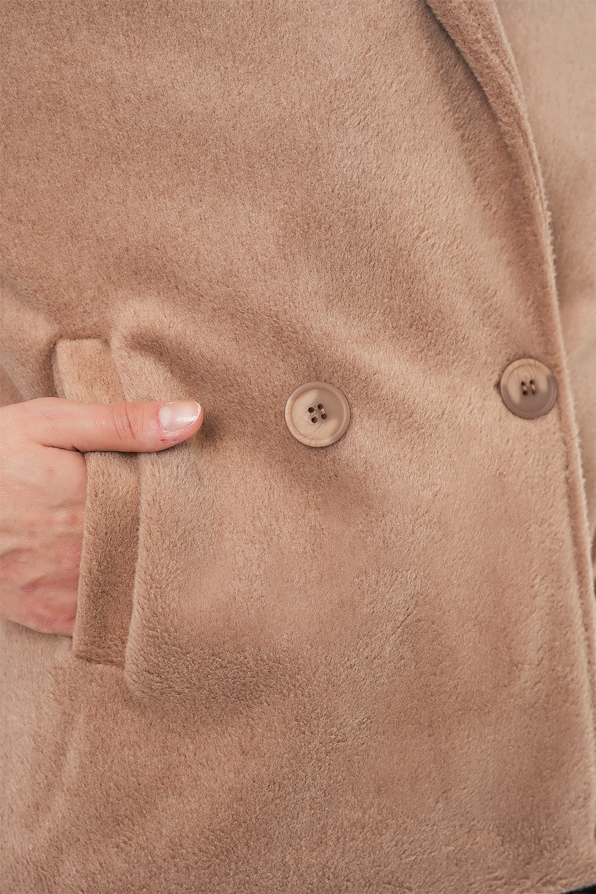 Kadın Kısa Kaşe Ceket 0725 - Bisküvi