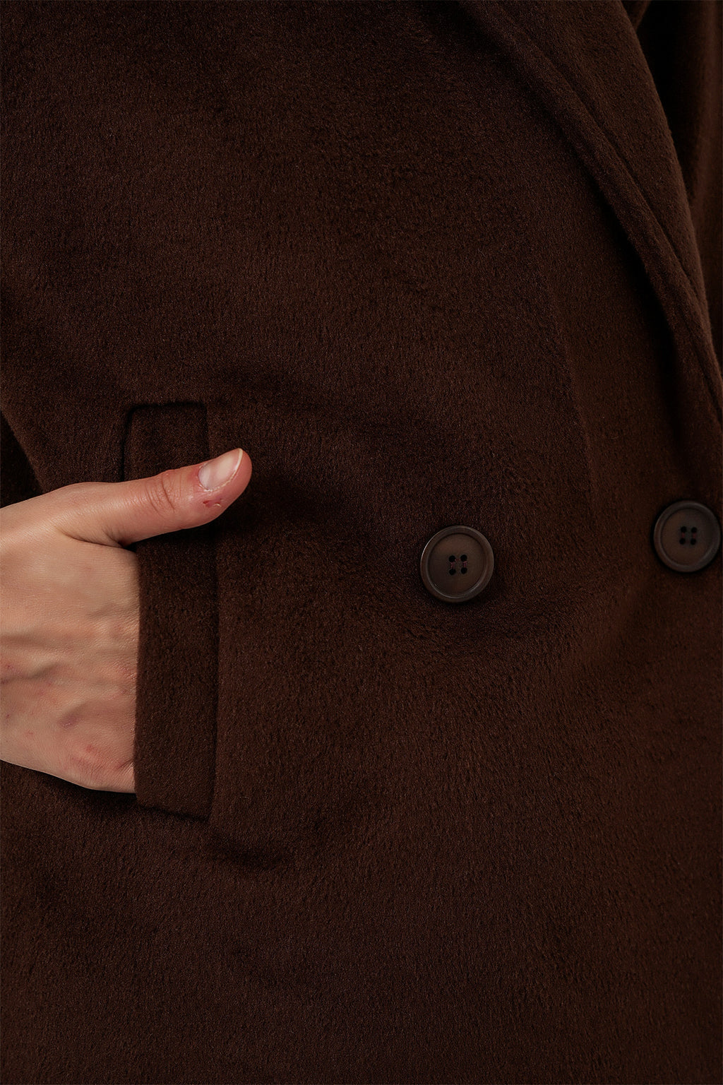 Kadın Kısa Kaşe Ceket 0725 - Kahverengi