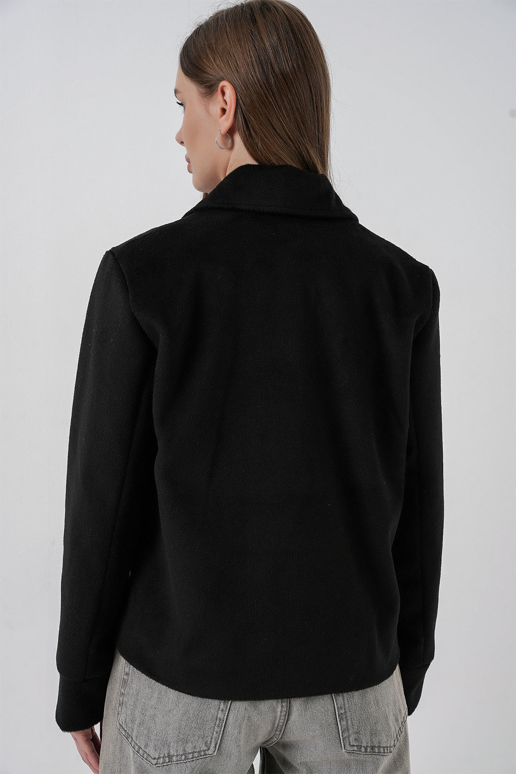 Kadın Kısa Kaşe Ceket 0725 - Siyah