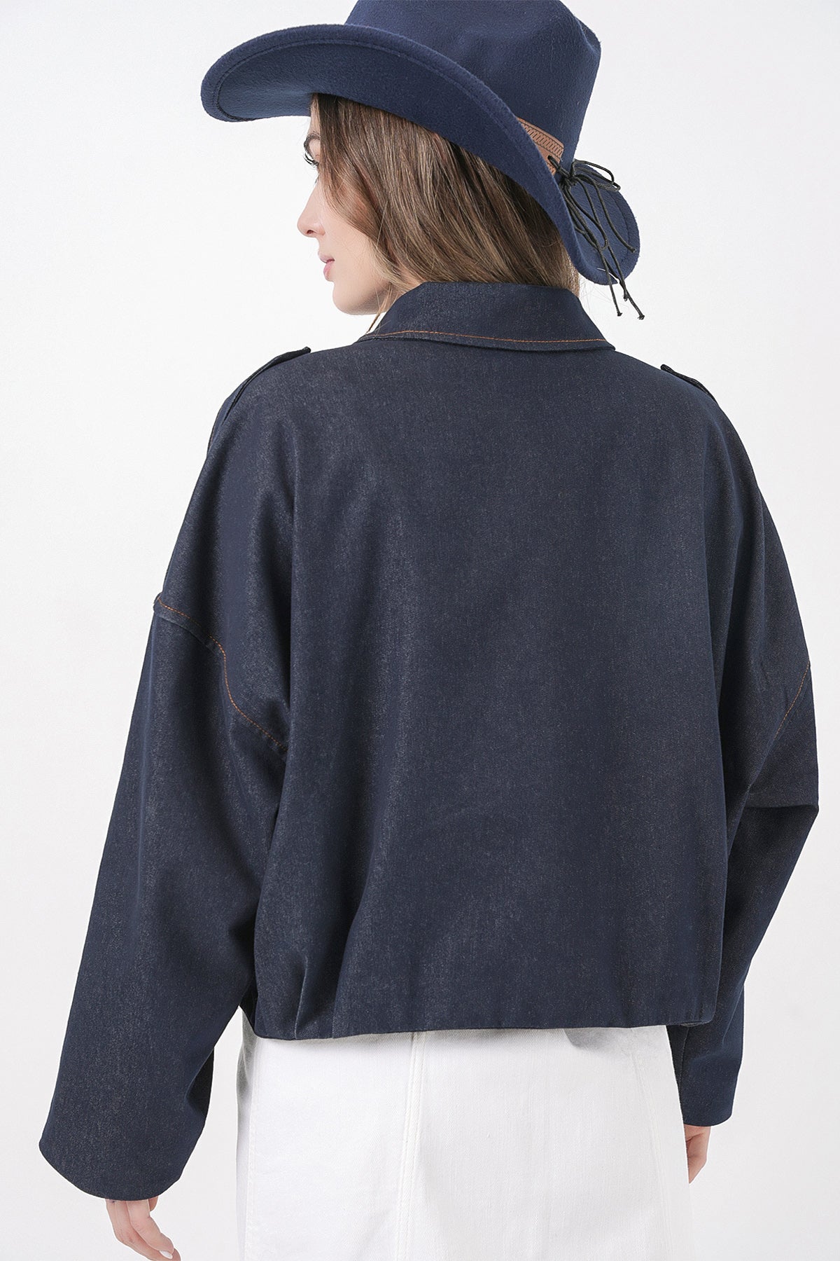 Kadın Kot Bomber Ceket 0737 - Lacivert