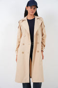 Kadın Kruvaze Yaka Trençkot 5978 - Bej