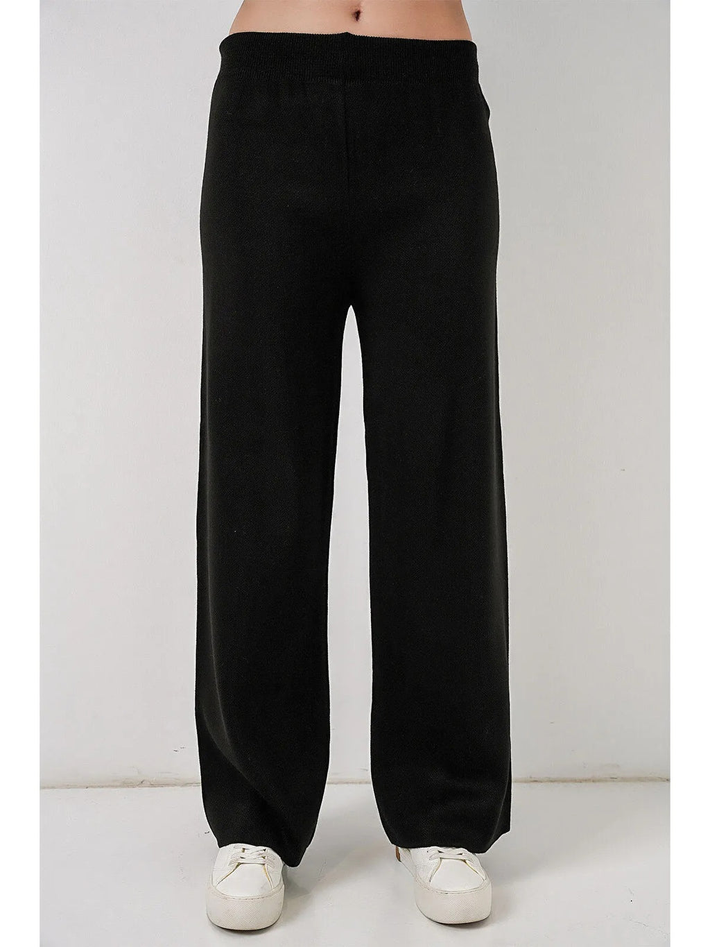 Kadın Nakışlı Triko Hırka Pantolon İkili Takım 15963 - Siyah