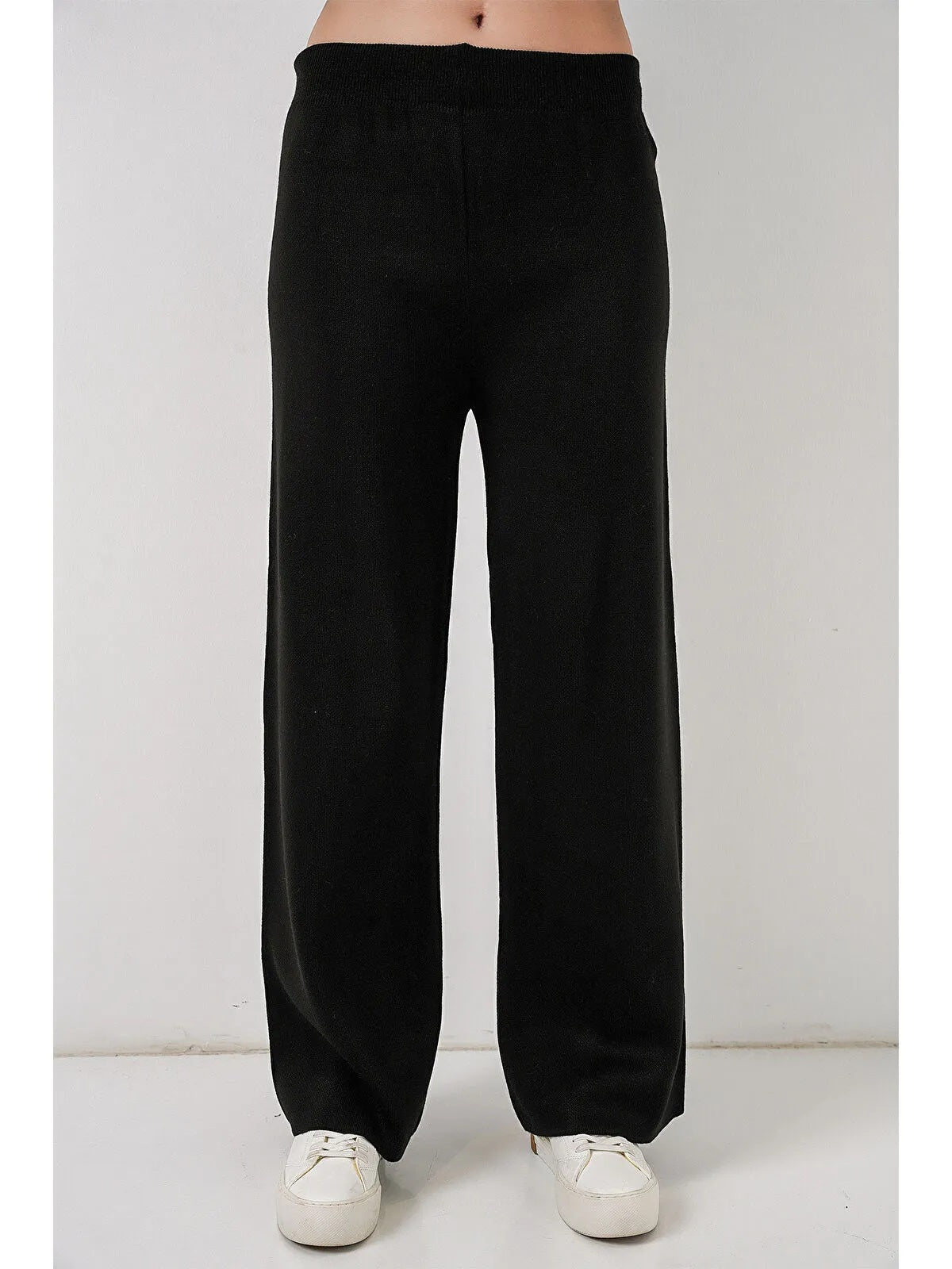 Kadın Nakışlı Triko Hırka Pantolon İkili Takım 15963 - Siyah