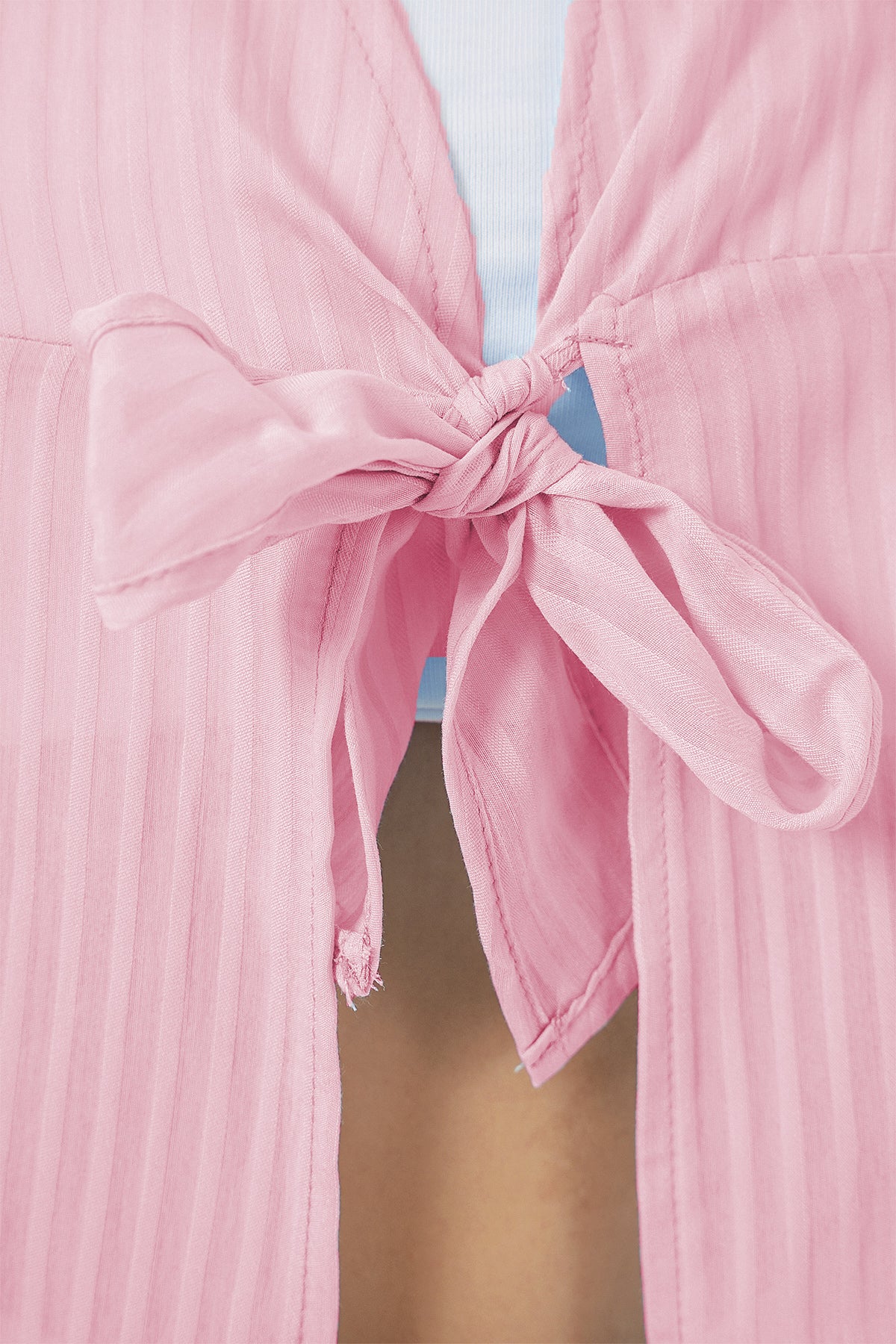 Kadın Önü Bağcıklı Bluz 952 - Pudra