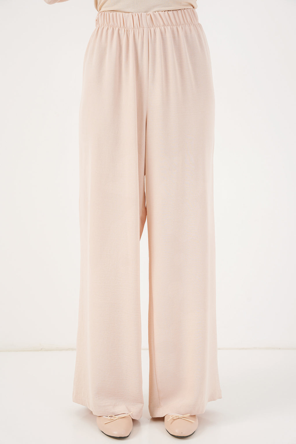 Kadın Önü Bağcıklı Tunik Pantolon İkili Takım 6744 - Krem