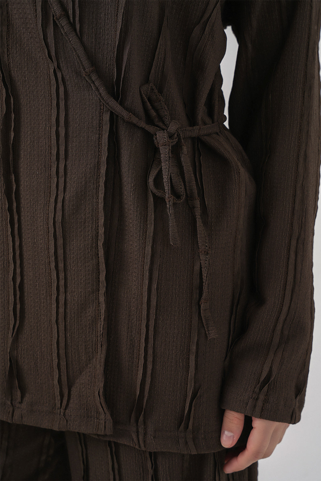 Kadın Örme Kimono Pantolon İkili Takım 30067 - Kahverengi