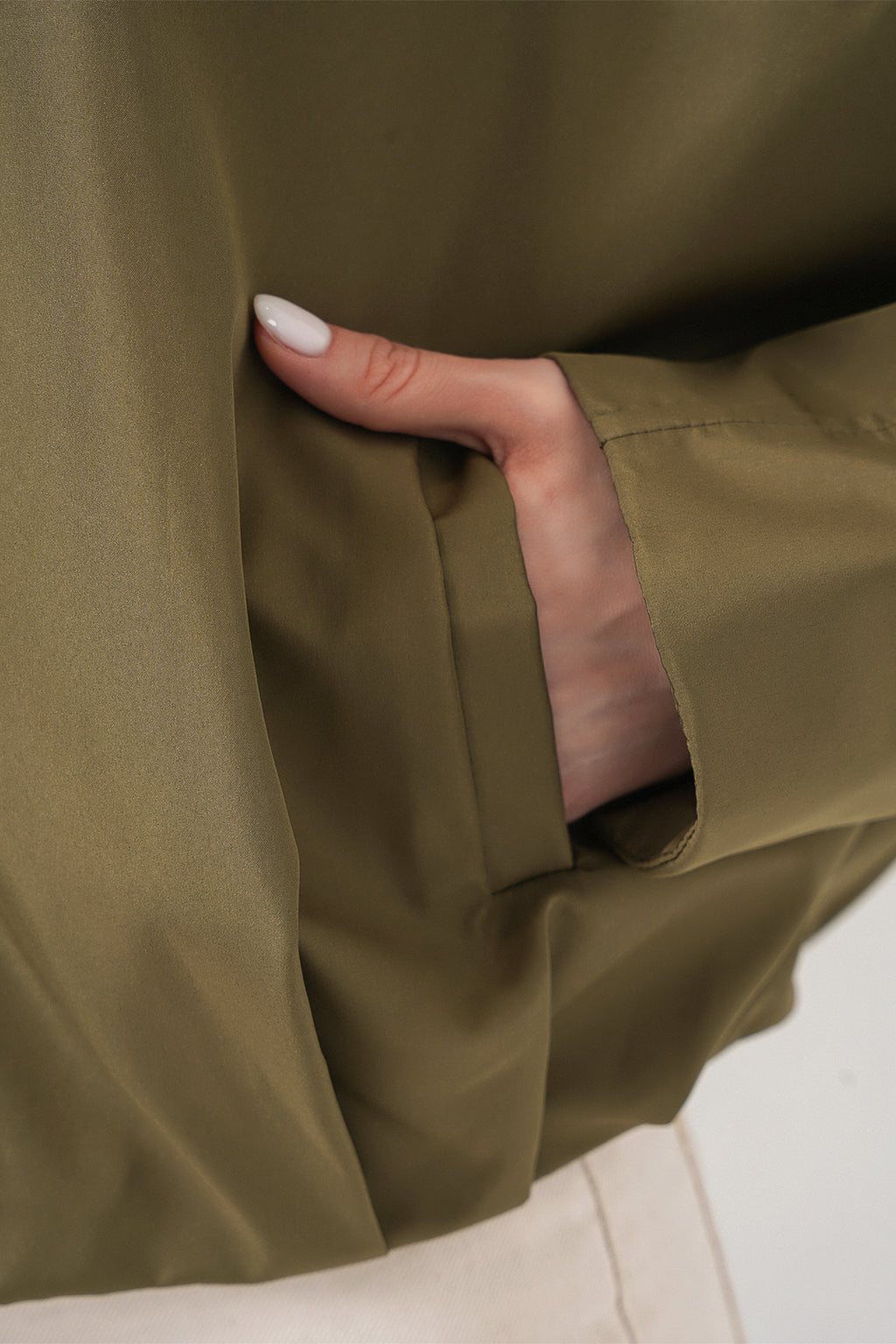 Kadın Oversize Kısa Ceket 0732 - Haki