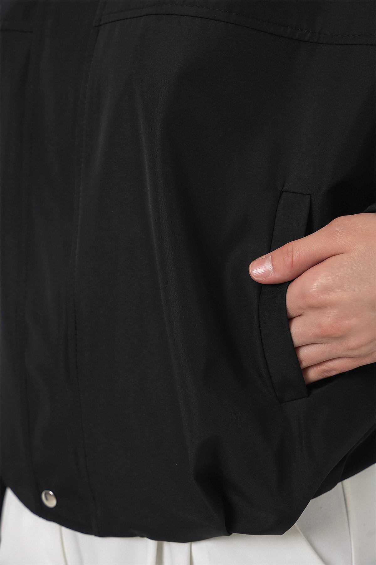 Kadın Oversize Kısa Ceket 0732 - Siyah