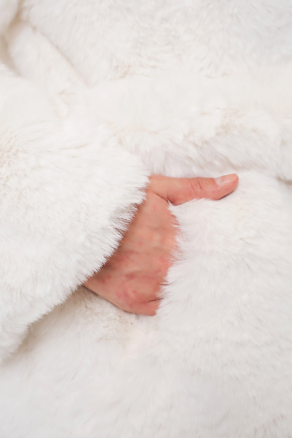 Kadın Peluş Kürk Mont 5234 - Ekru