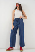 Kadın Rahat Kalıp Kot Pantolon 6707 - Lacivert