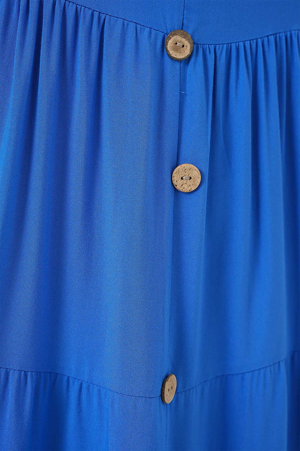 Kadın Sıfır Kol Düğmeli Kısa Elbise 2571 - Saks