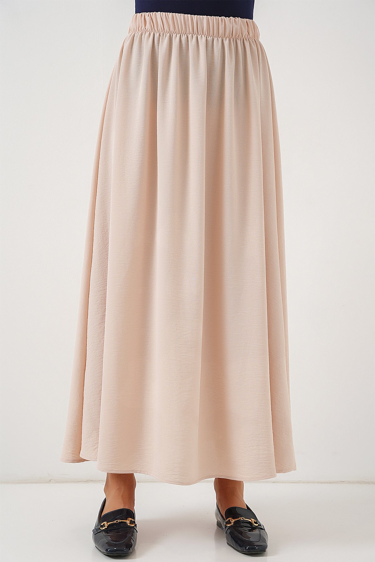 Kadın Uzun Ayrobin Etek 8050 - Bej