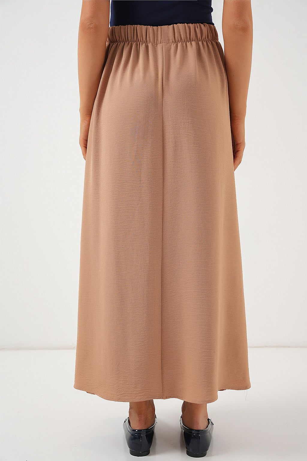 Kadın Uzun Ayrobin Etek 8050 - Camel