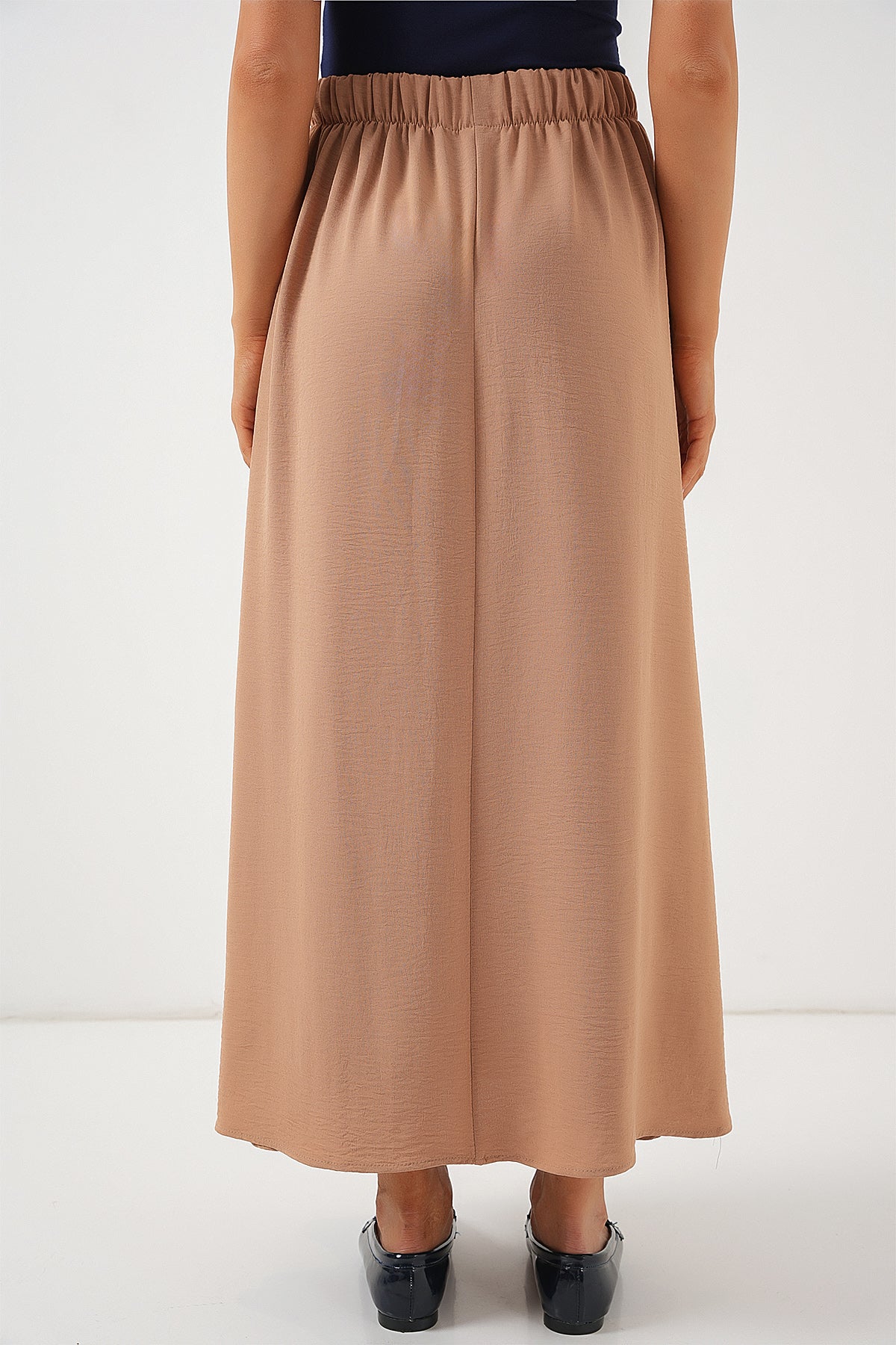 Kadın Uzun Ayrobin Etek 8050 - Camel