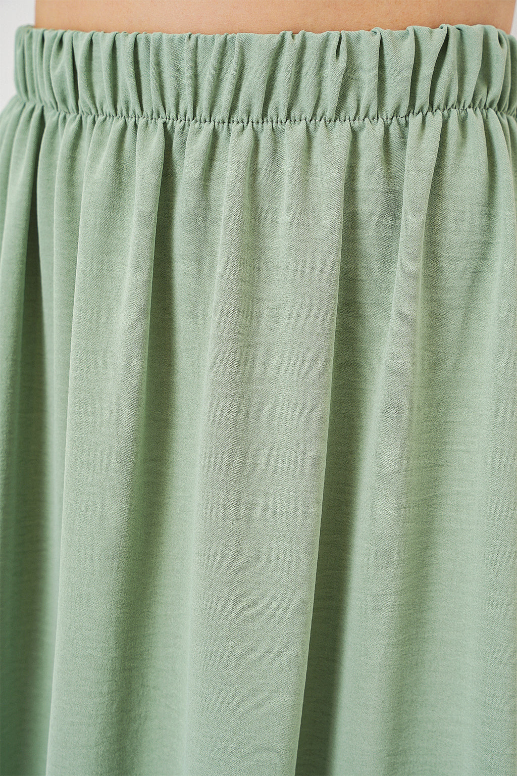 Kadın Uzun Ayrobin Etek 8050 - E.Yeşil