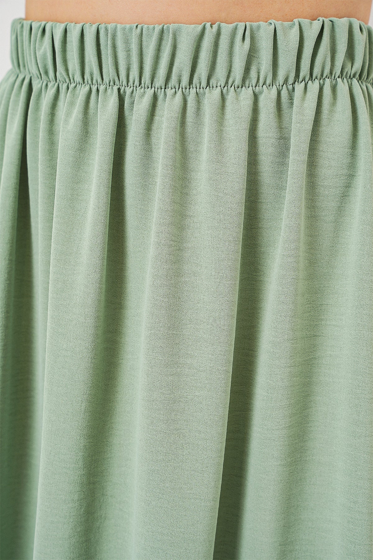 Kadın Uzun Ayrobin Etek 8050 - E.Yeşil