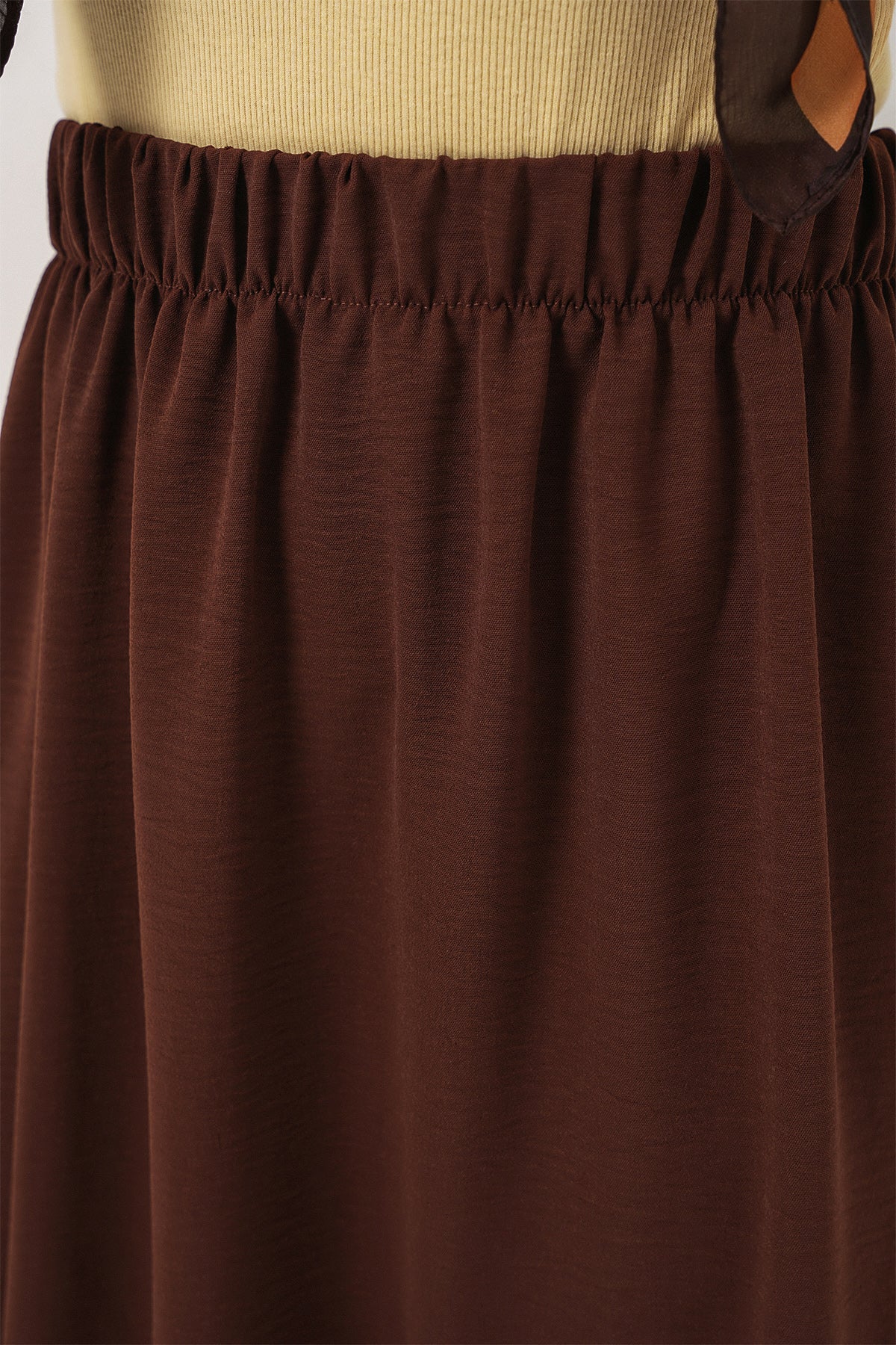 Kadın Uzun Ayrobin Etek 8050 - Kahverengi