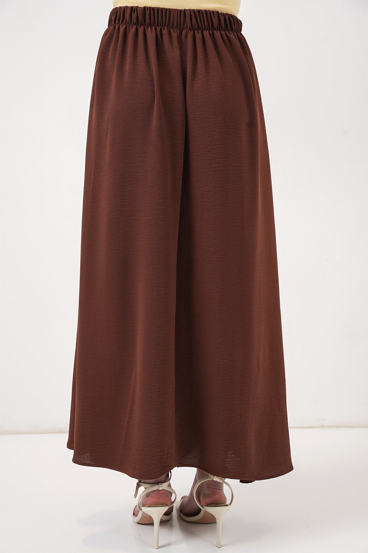 Kadın Uzun Ayrobin Etek 8050 - Kahverengi