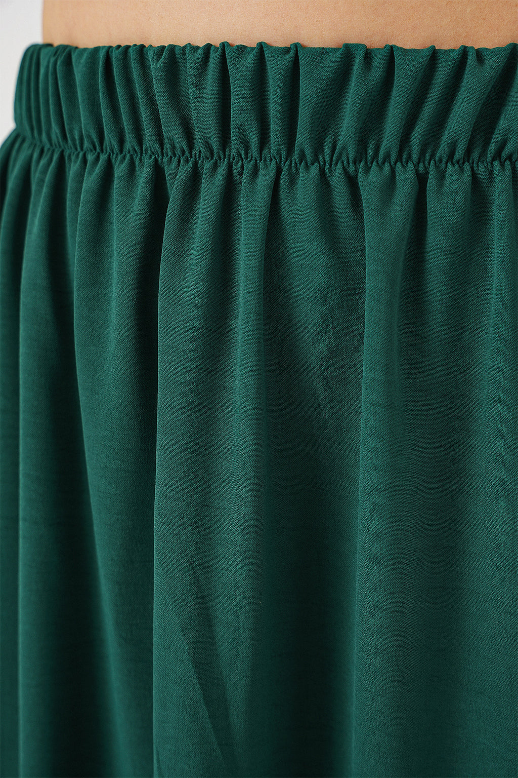 Kadın Uzun Ayrobin Etek 8050 - Zümrüt Yeşili