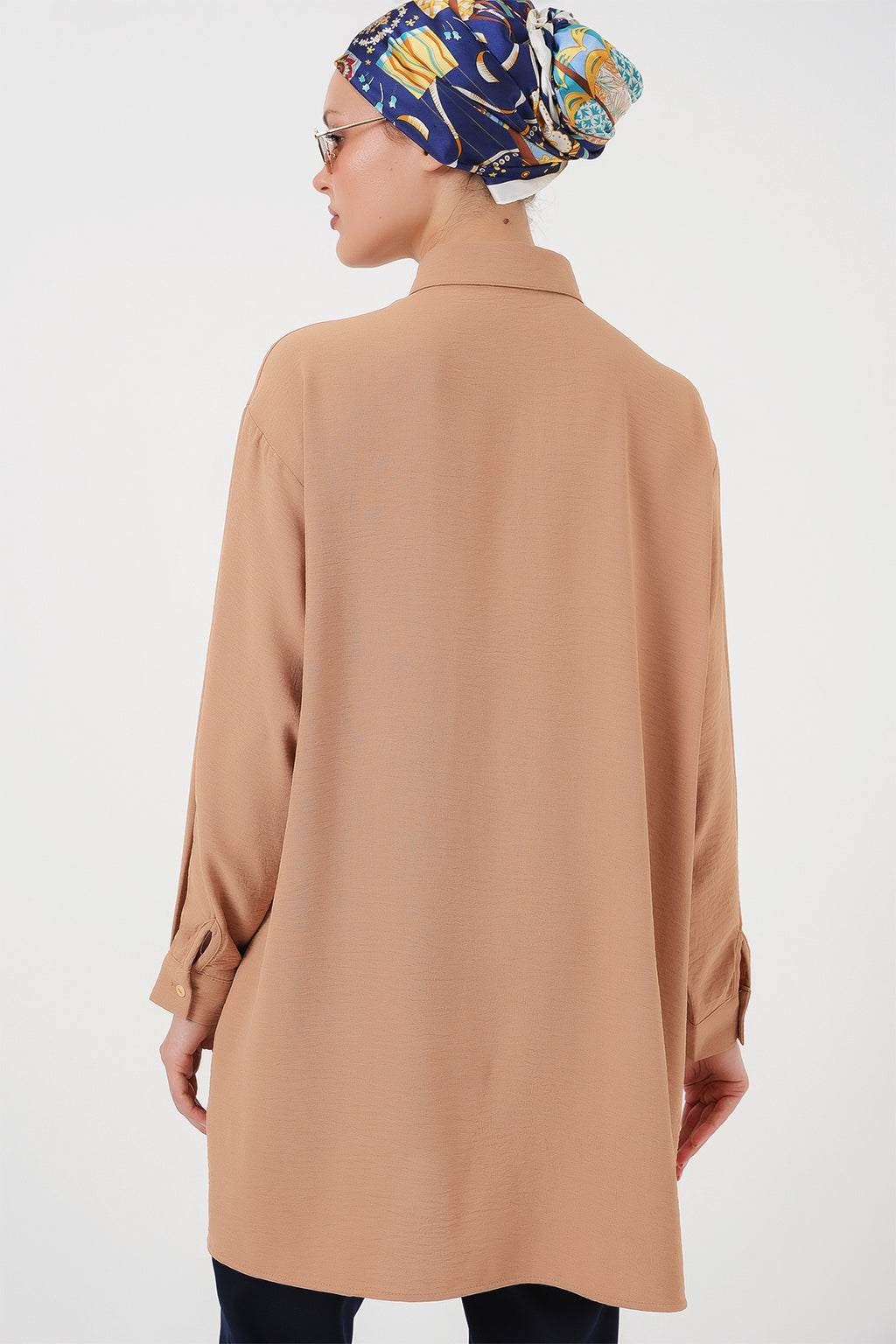 Kadın Uzun Gömlek Tunik 5945 - Bisküvi