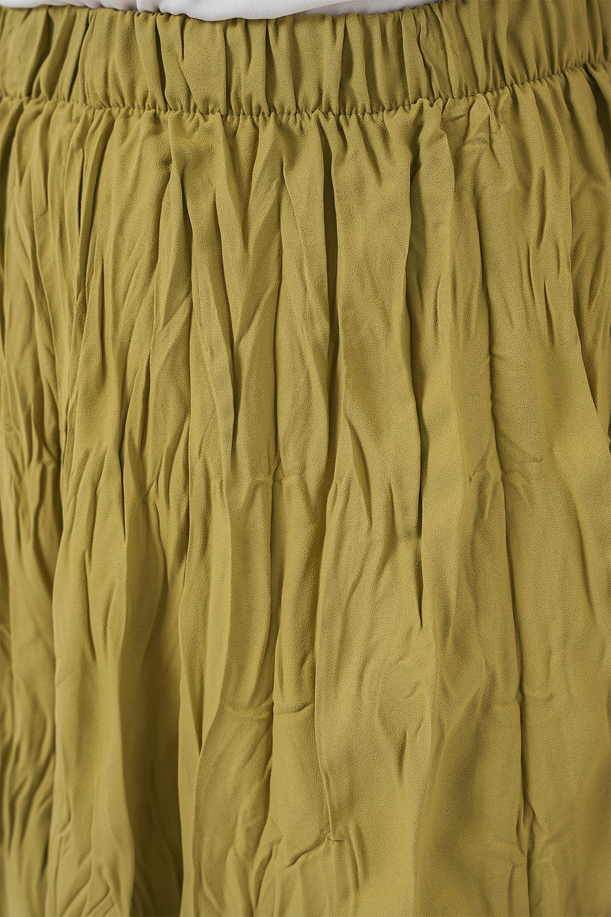 Kadın Uzun Kırışık Etek 8042 - E.Yeşil