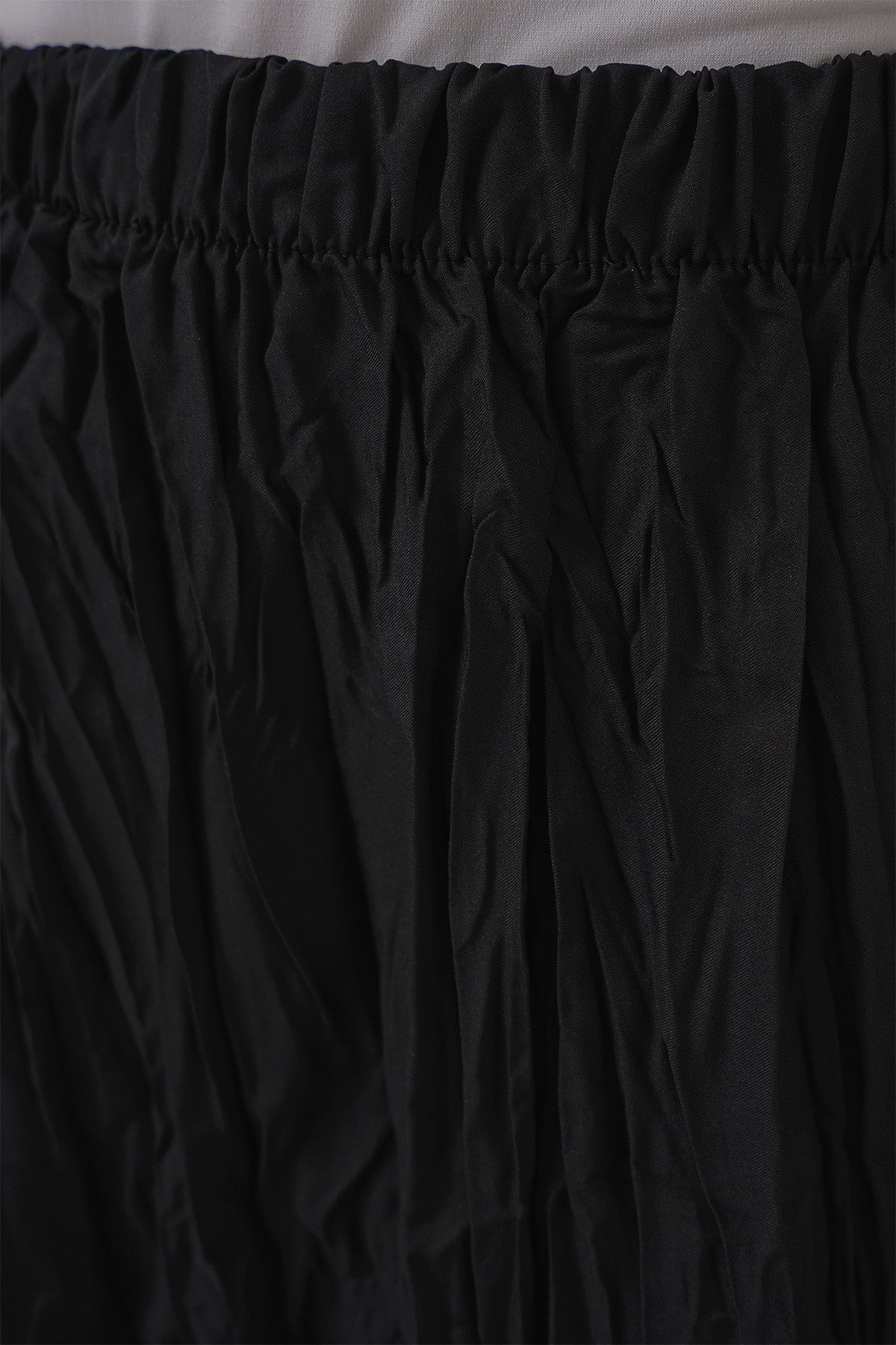 Kadın Uzun Kırışık Etek 8042 - Siyah