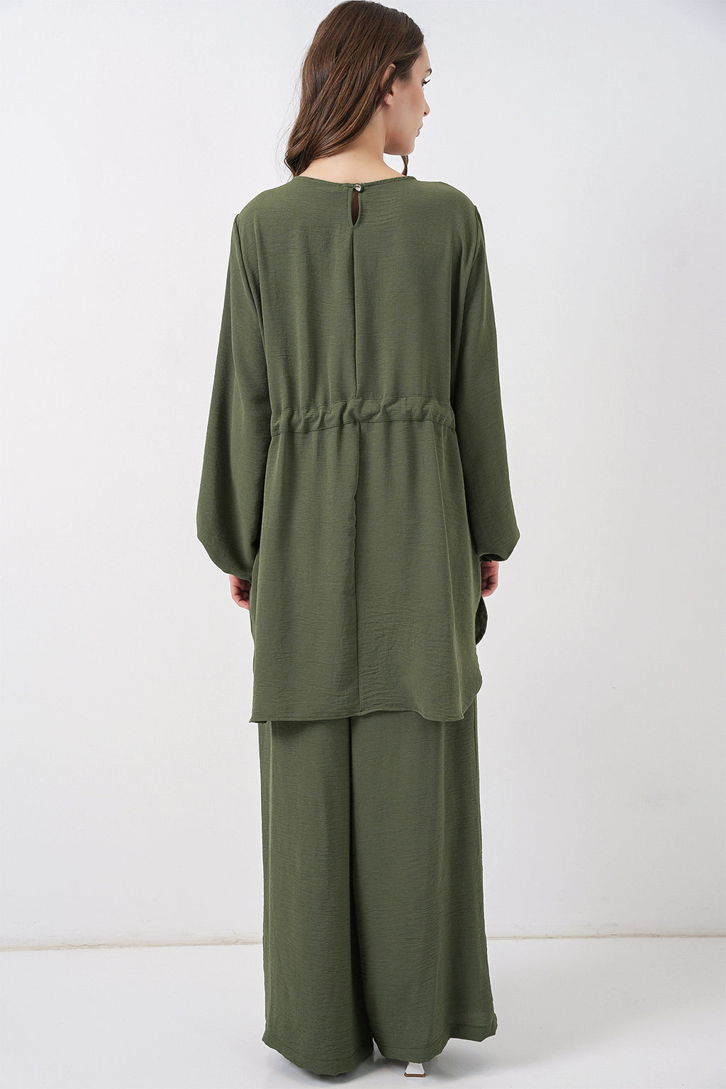 Kadın Uzun Tunik Pantolon İkili Takım 6719 - Haki