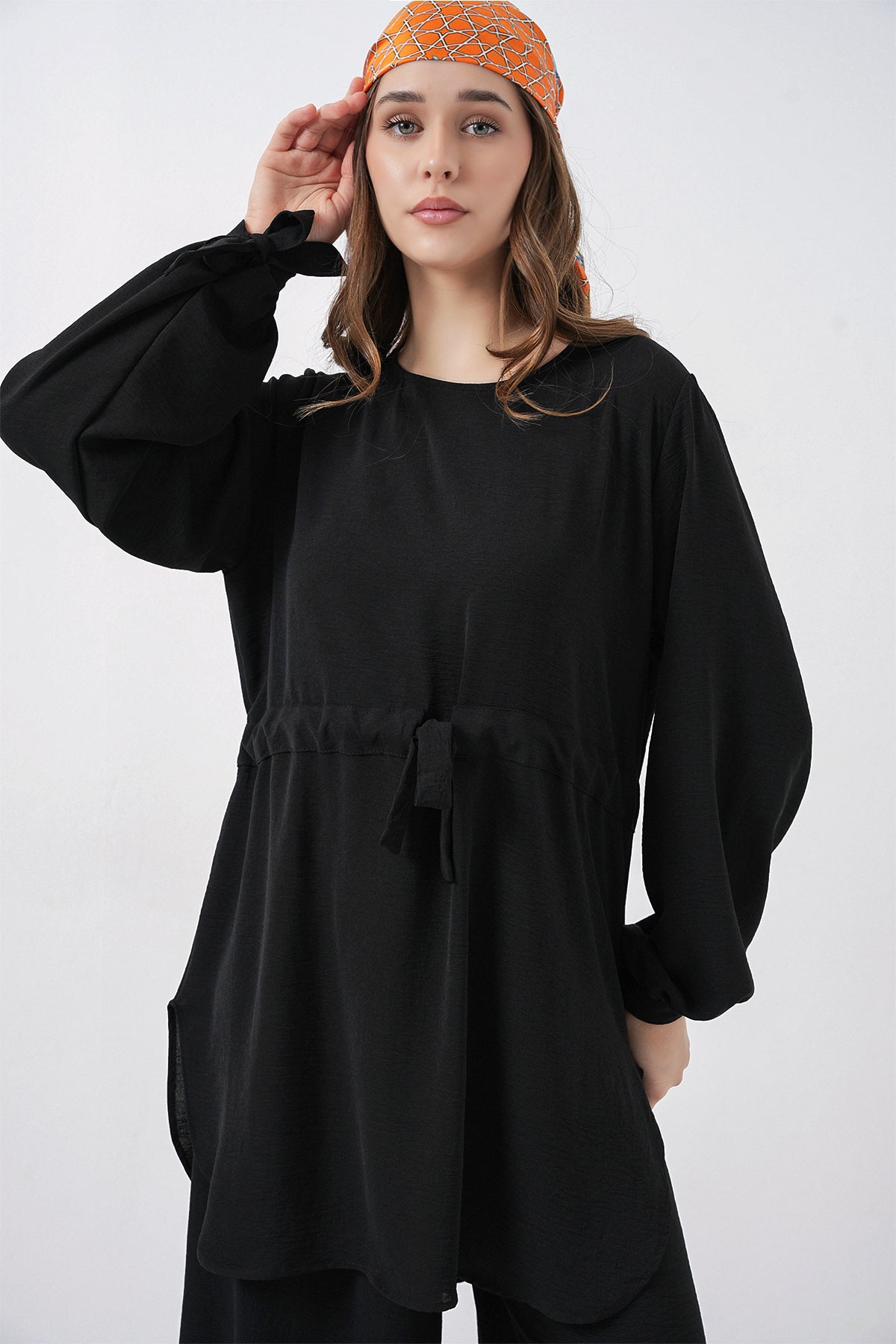 Kadın Uzun Tunik Pantolon İkili Takım 6719 - Siyah