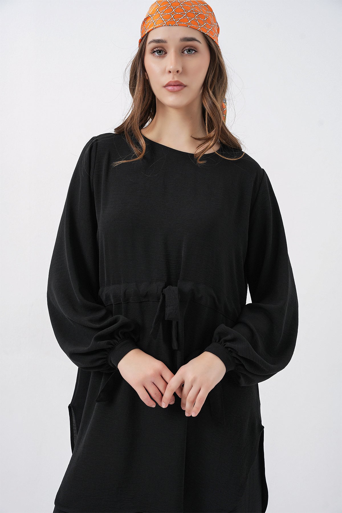 Kadın Uzun Tunik Pantolon İkili Takım 6719 - Siyah