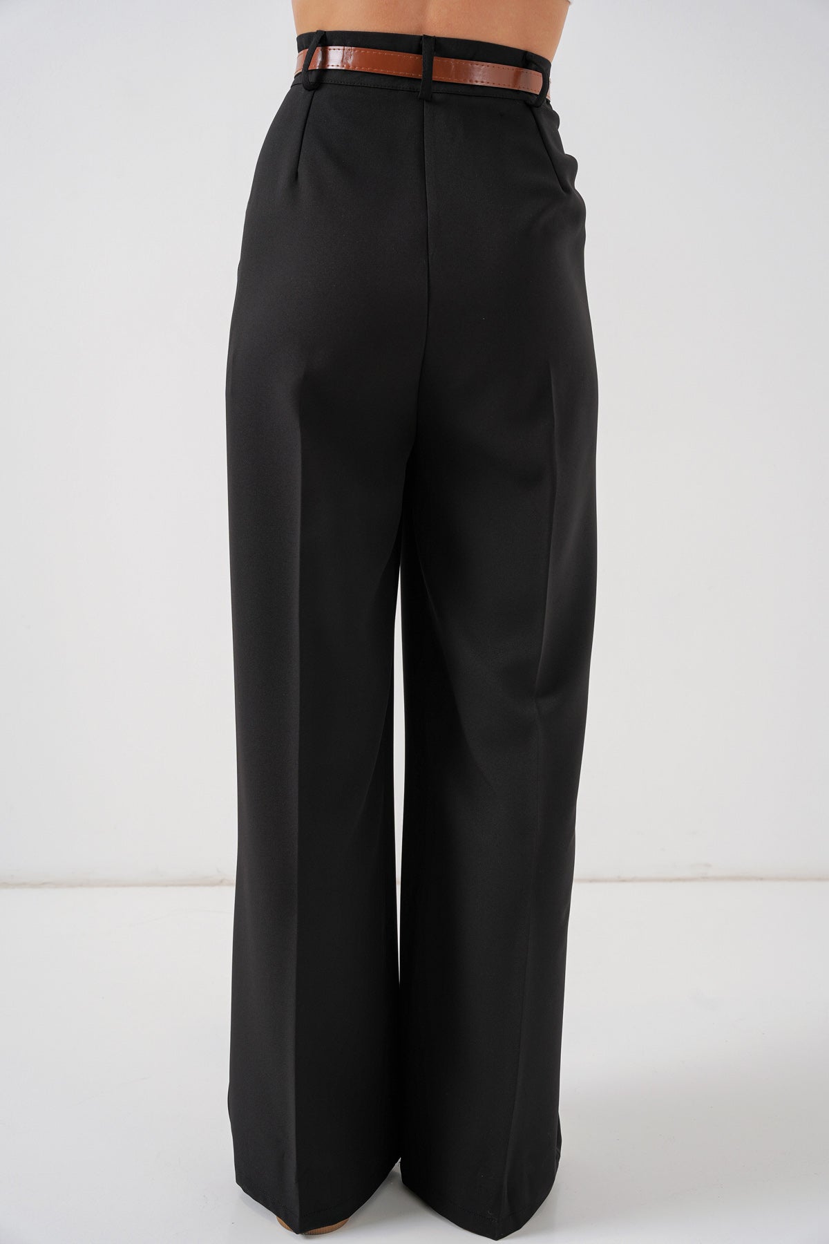 Kadın Yüksek Bel Palazzo Pantolon 30051 - Siyah