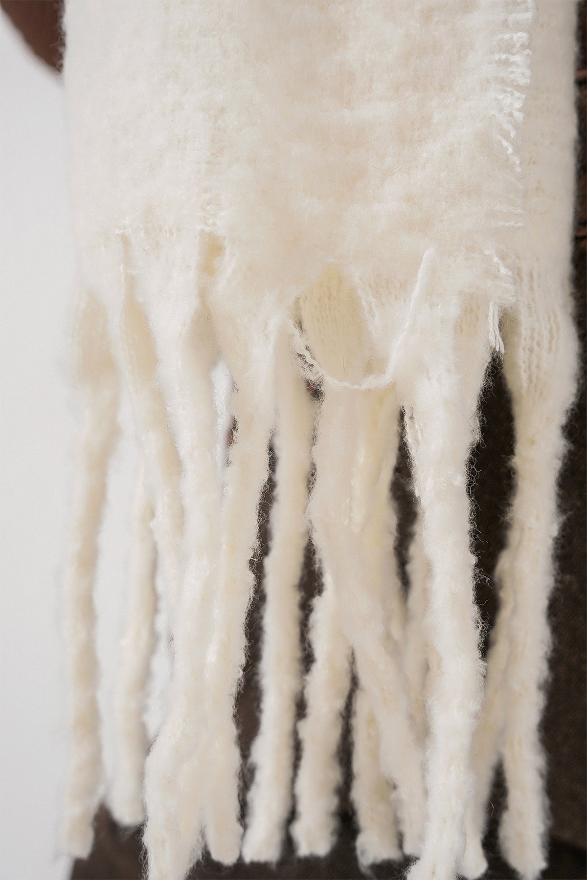 Kadın Yumuşak Dokulu Kalın Şal Atkı 15951 - Ekru